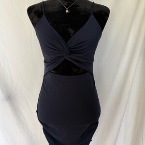 Elegant Black Twist-Front Dress